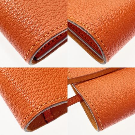 HERMES エルメス セリエ シェーブル オレンジ ブックカバー H刻印 文庫本カバー 文房具 シルバー金具