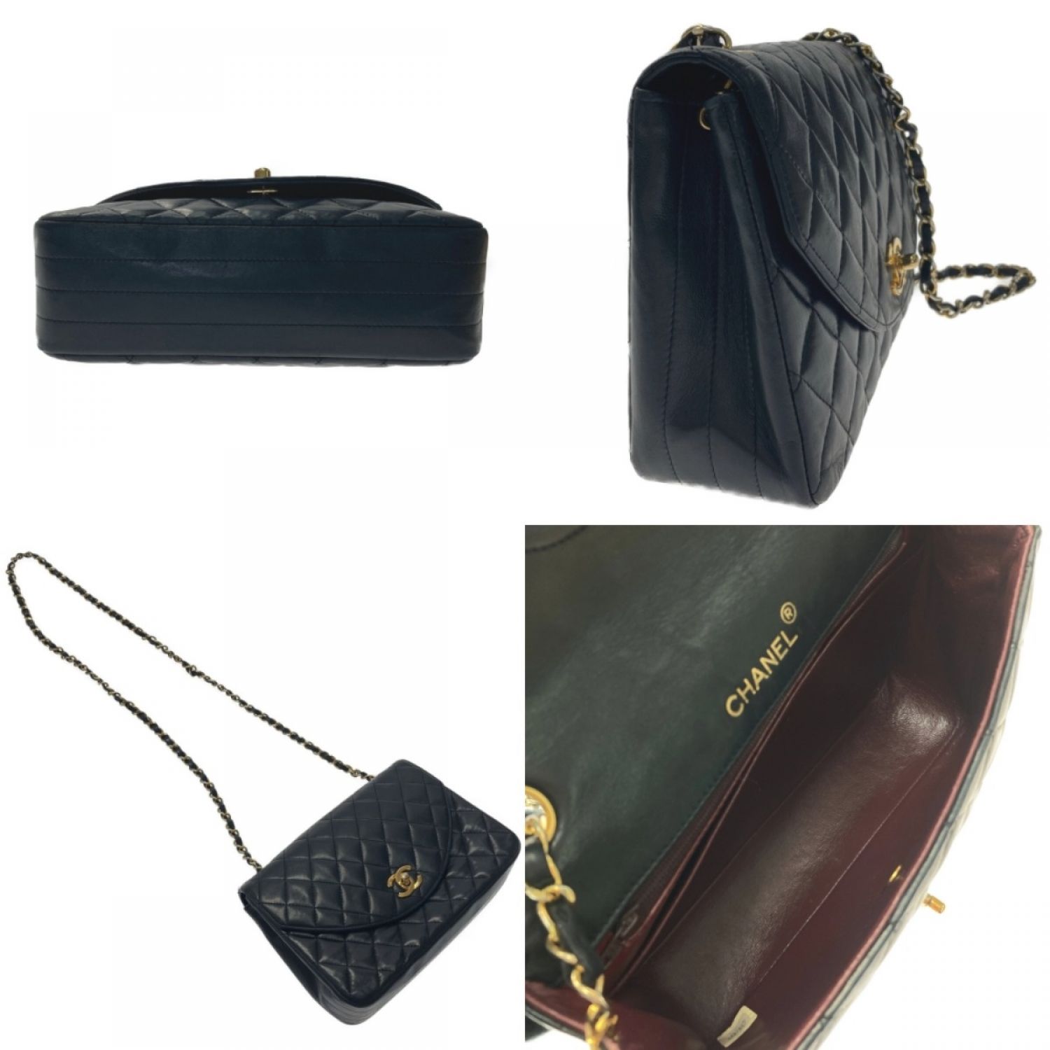 中古】 CHANEL シャネル マトラッセ ラウンドフラップ チェーン