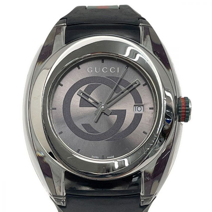 中古】 GUCCI グッチ シンク 137.1 グレーシルバー×ブラック クォーツ 