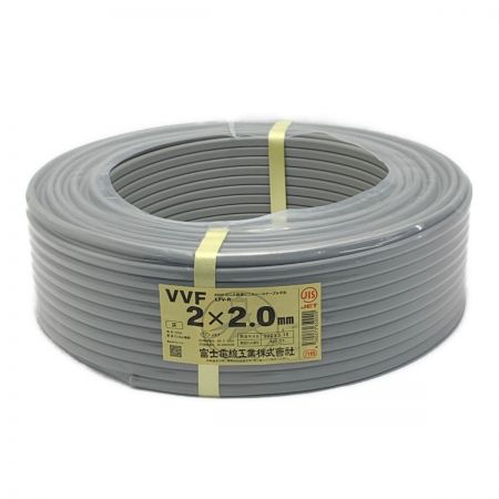  富士電線工業(FUJI ELECTRIC WIRE) 《 VVFケーブル 平形 》100m巻 / 灰色 / VVF2×2.0