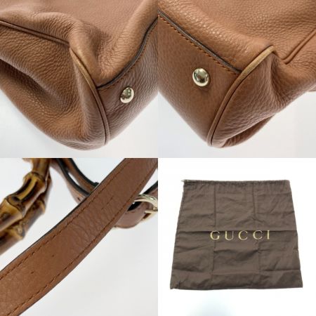  GUCCI グッチ バンブー ショッパー ミディアム 323660 ブラウン 2WAY ショルダーバッグ ハンドバッグ 布袋有