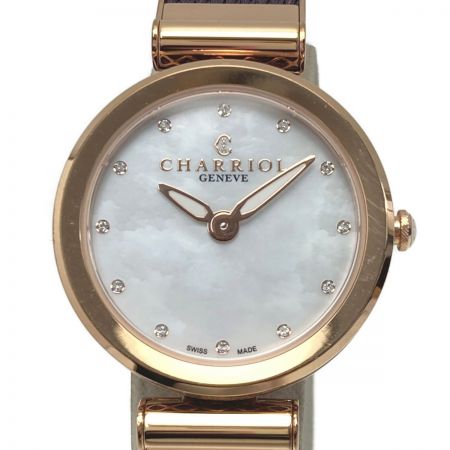  CHARRIOL シャリオール フォーエバー 12Pダイヤ FE32.102.005 シェル クォーツ レディース 腕時計 箱有