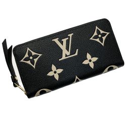☆☆ LOUIS VUITTON ルイヴィトン モノグラム アンプラント ジッピーウォレット M80481 ブラック×ベージュ レディース 箱・布袋有 Aランク