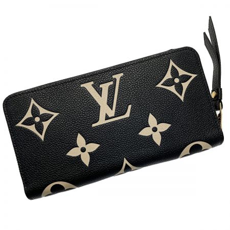  LOUIS VUITTON ルイヴィトン モノグラム アンプラント ジッピーウォレット M80481 ブラック×ベージュ レディース 箱・布袋有