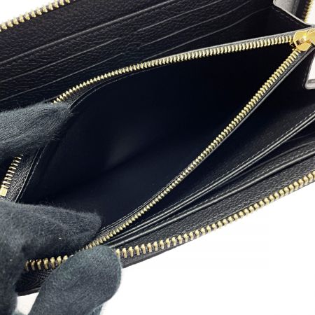  LOUIS VUITTON ルイヴィトン モノグラム アンプラント ジッピーウォレット M80481 ブラック×ベージュ レディース 箱・布袋有