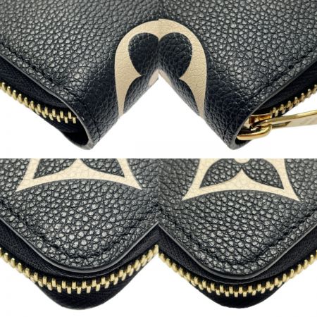  LOUIS VUITTON ルイヴィトン モノグラム アンプラント ジッピーウォレット M80481 ブラック×ベージュ レディース 箱・布袋有