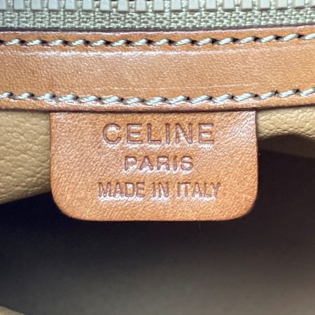  CELINE セリーヌ マカダム柄 トリオンフ金具 トートバッグ M95 ブラウン PVC レザー ヴィンテージ