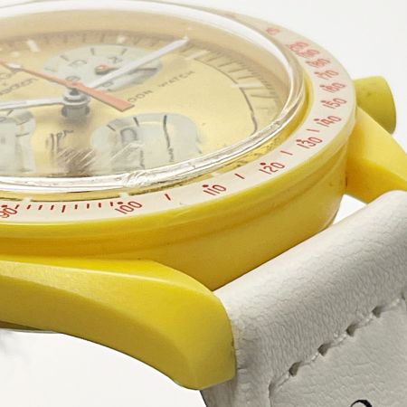  OMEGA×SWATCH MISSION TO THE SUN S033J100 イエロー×ホワイト バイオセラミックムーンウォッチ クォーツ 腕時計 箱有