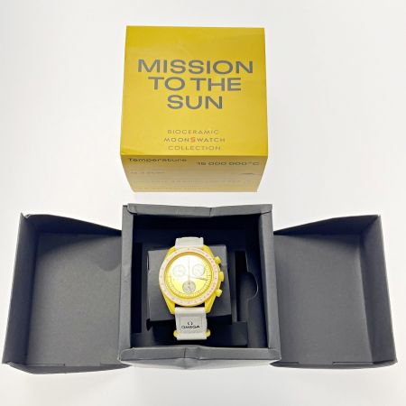  OMEGA×SWATCH MISSION TO THE SUN S033J100 イエロー×ホワイト バイオセラミックムーンウォッチ クォーツ 腕時計 箱有
