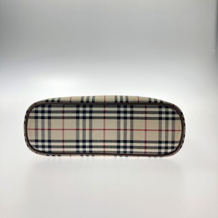  BURBERRY バーバリー ノバチェック トートバッグ ハンドバッグ バーバリーチェック キャンバス×レザー