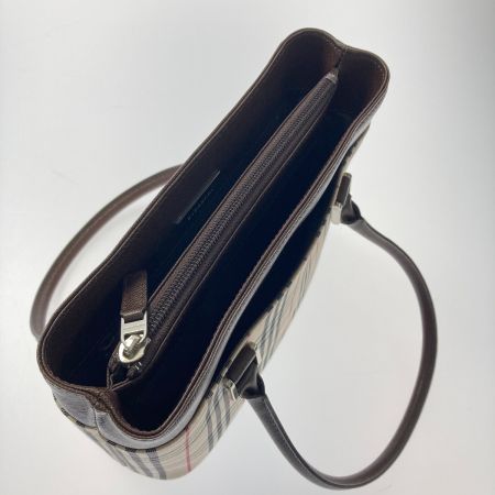  BURBERRY バーバリー ノバチェック トートバッグ ハンドバッグ バーバリーチェック キャンバス×レザー