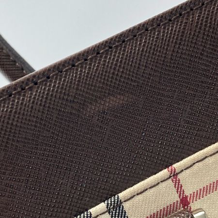  BURBERRY バーバリー ノバチェック トートバッグ ハンドバッグ バーバリーチェック キャンバス×レザー