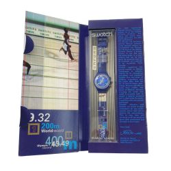 ☆☆ SWATCH スウォッチ マイケル・ジョンソン 金メダル記念限定 クォーツ メンズ 腕時計 箱有 ジャンク Dランク