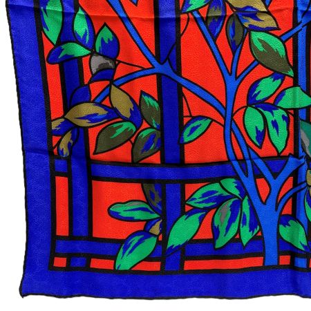  Tiffany & Co. ティファニー ステンドグラス柄 シルク100% ブルー×レッド 箱付