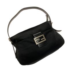 ☆☆ FENDI フェンディ マンマバケット ショルダーバッグ ブラック コットンジャージ ワンショルダー Bランク