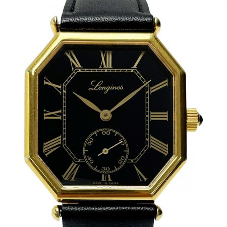  LONGINES ロンジン オクタゴン 150周年記念モデル 手巻き 3209 ブラック×ゴールド メンズ 腕時計