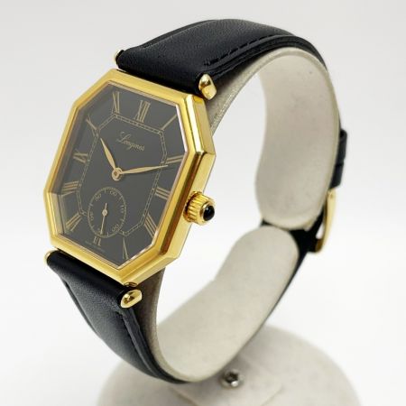  LONGINES ロンジン オクタゴン 150周年記念モデル 手巻き 3209 ブラック×ゴールド メンズ 腕時計