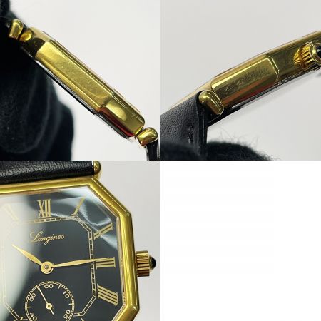  LONGINES ロンジン オクタゴン 150周年記念モデル 手巻き 3209 ブラック×ゴールド メンズ 腕時計