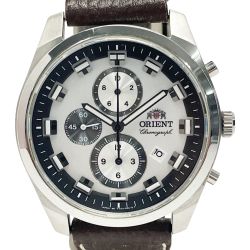 ☆☆ ORIENT オリエント クォーツ TTOU-CO-B CA ホワイト×シルバー クロノグラフ ステンレススチール メンズ 腕時計 Bランク