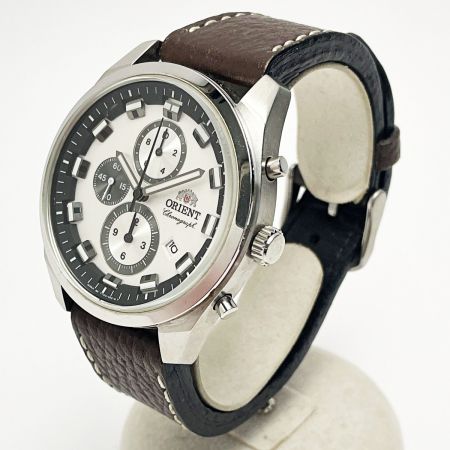 ORIENT オリエント クォーツ TTOU-CO-B CA ホワイト×シルバー クロノグラフ ステンレススチール メンズ 腕時計