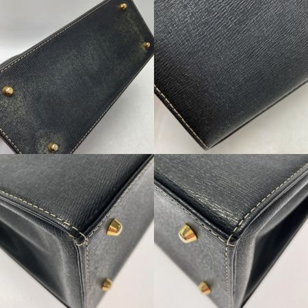  BURBERRY バーバリー ハンドバッグ ブラック レザー ノバチェック ゴールド金具