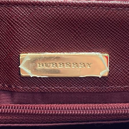  BURBERRY バーバリー ノバチェック ショルダーバッグ ベージュ×バーガンディー ワンショルダー キャンバス レザー
