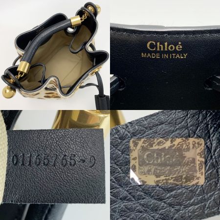  Chloe クロエ GARA ガラ2WAY巾着ショルダーバッグ アニマル レオパード ストラップ 袋有