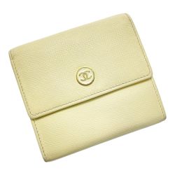 ☆☆ CHANEL シャネル ココボタン Wホック財布 A20902 クリーム レディース ギャランティカード有 Cランク