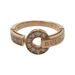 ☆☆ BVLGARI ブルガリ ブルガリブルガリ 12Pダイヤ リング AN855854 K18PG #57 パヴェダイヤ 指輪 Bランク