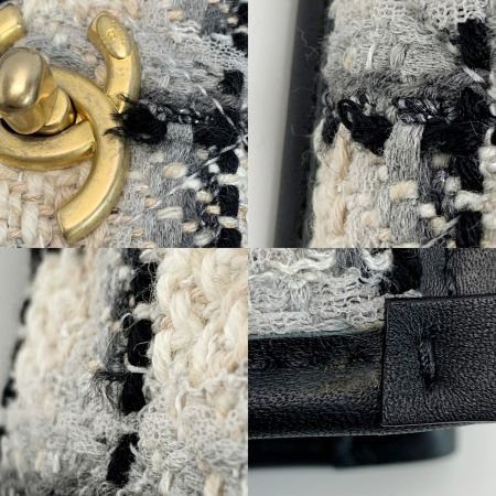  CHANEL シャネル トートバッグ ツイード 2022秋冬モデル ブラック×ホワイト レディース