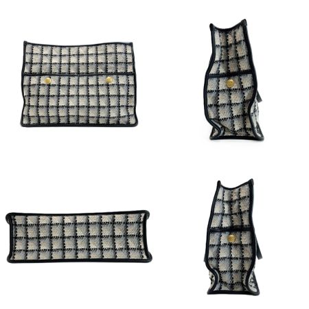 CHANEL シャネル トートバッグ ツイード 2022秋冬モデル ブラック×ホワイト レディース