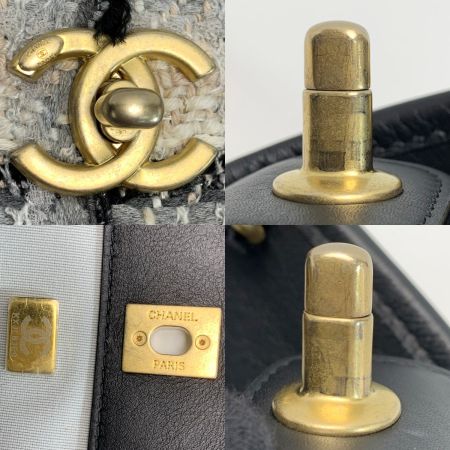  CHANEL シャネル トートバッグ ツイード 2022秋冬モデル ブラック×ホワイト レディース