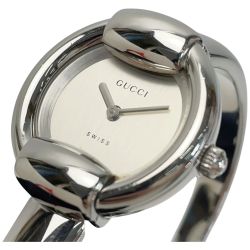 ☆☆ GUCCI グッチ バングル時計 クオーツ シルバー文字盤 1400L レディース 腕時計 Cランク