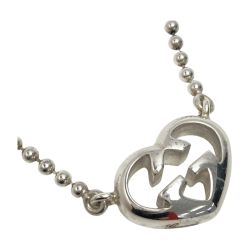 ☆☆ GUCCI グッチ インターロッキングG ハート ネックレス シルバー Ag925 ペンダント Bランク