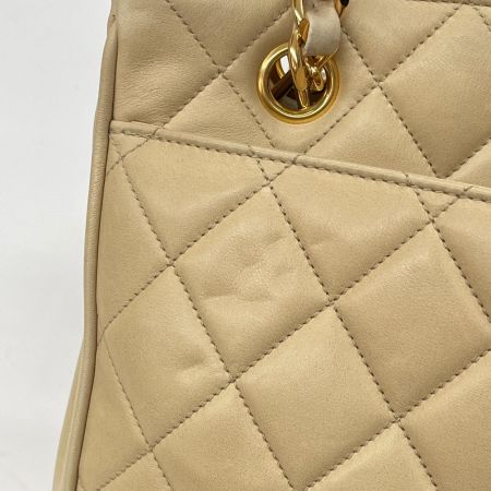  CHANEL シャネル マトラッセ ラムスキン チェーンショルダーバッグ ココボール ベージュ
