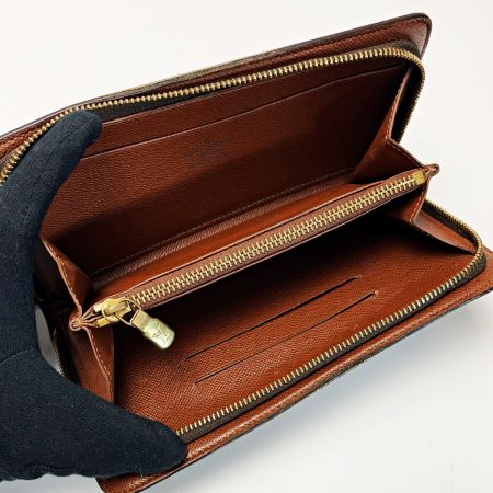  LOUIS VUITTON ルイヴィトン モノグラム ポルト モネ・ジップ M61727 ブラウン 長財布 レディース ゴールド金具