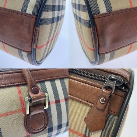  Burberrys バーバリーズ ノバチェック シャドーホース 筒型 ハンドバッグ ベージュ ドラムバッグ