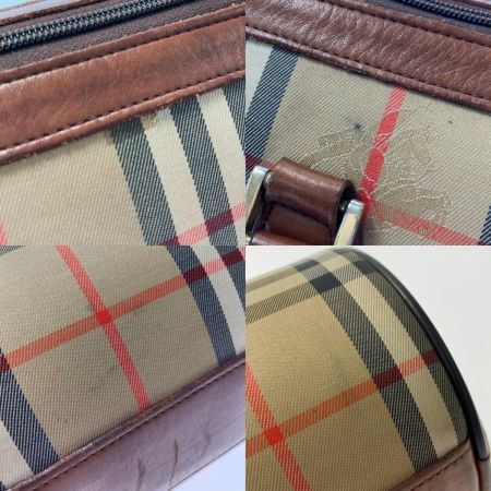  Burberrys バーバリーズ ノバチェック シャドーホース 筒型 ハンドバッグ ベージュ ドラムバッグ