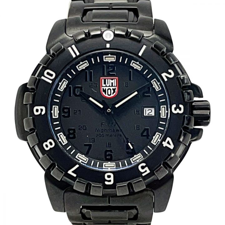 中古】 LUMINOX ルミノックス F117 ナイトホーク 6400ｼﾘｰｽﾞ ブラック クォーツ メンズ 腕時計 箱・取説有｜総合リサイクルショップ  なんでもリサイクルビッグバン オンラインストア