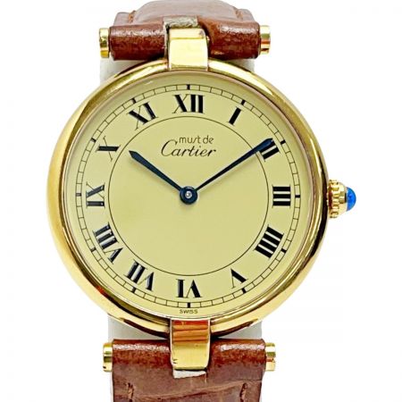  Cartier カルティエ マストヴァンドーム ヴェルメイユ Ref.590003 SV925 クォーツ レディース 腕時計 証明書有