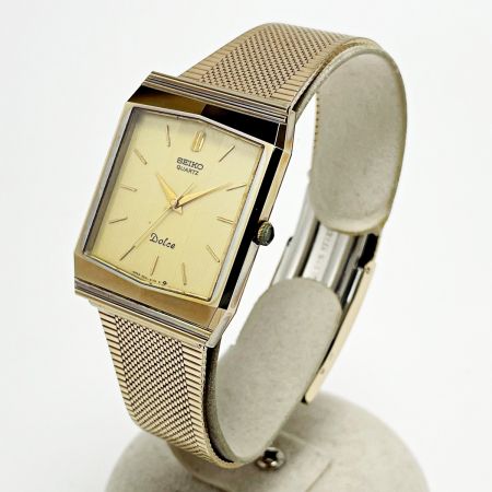  SEIKO セイコー ドルチェ 9521-5170 ゴールド クォーツ スクエア メンズ 腕時計