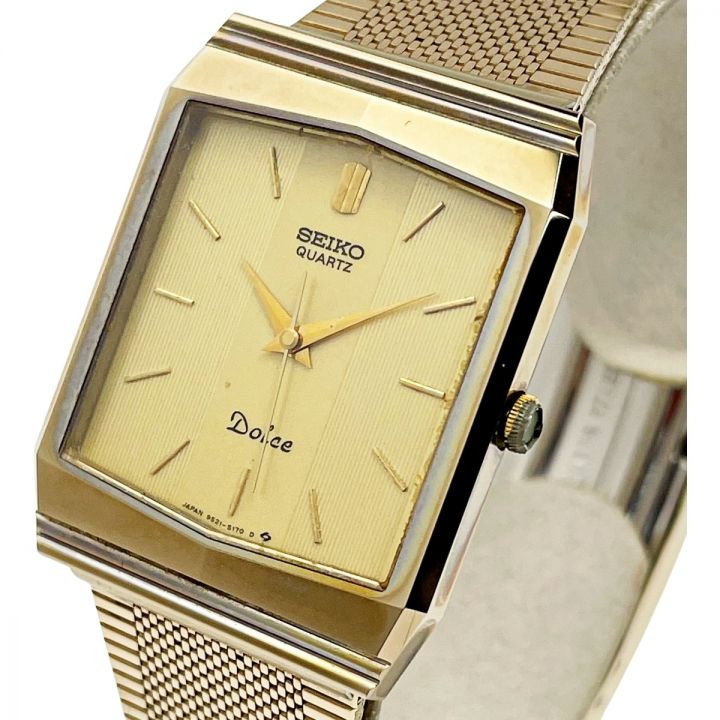 SEIKO セイコー ドルチェ 9521-5170 ゴールド クォーツ スクエア メンズ 腕時計｜中古｜なんでもリサイクルビッグバン