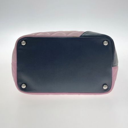  CHANEL シャネル カンボンライン ミディアムトート A25167 ピンク×ブラック カーフスキン ハンドバッグ ギャランティーカード有