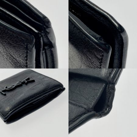  SAINT LAURENT(Yves Saint Laurent) 2つ折り財布 YSLロゴ 型押し GBL463249-0319 ブラック レザー