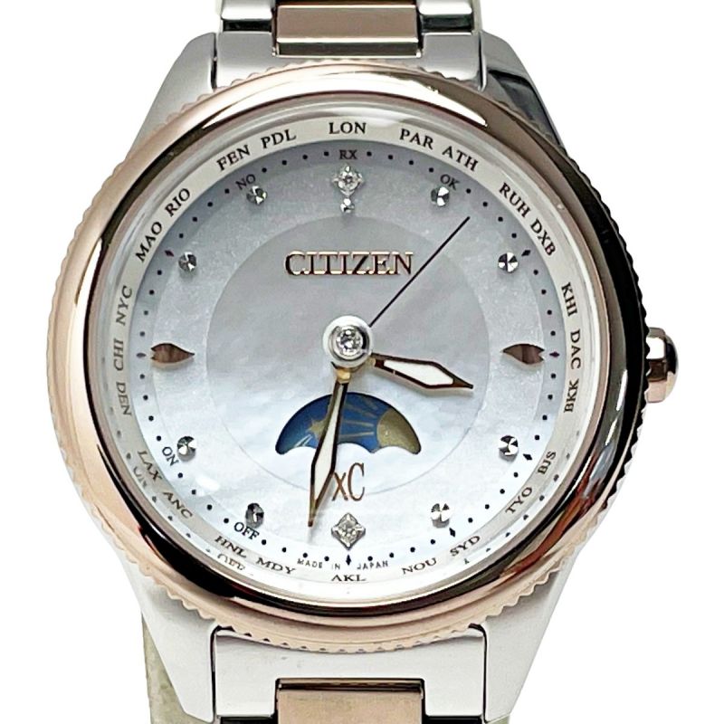 中古】 CITIZEN シチズン XC クロスシー ムーンフェイズ H296-T027130