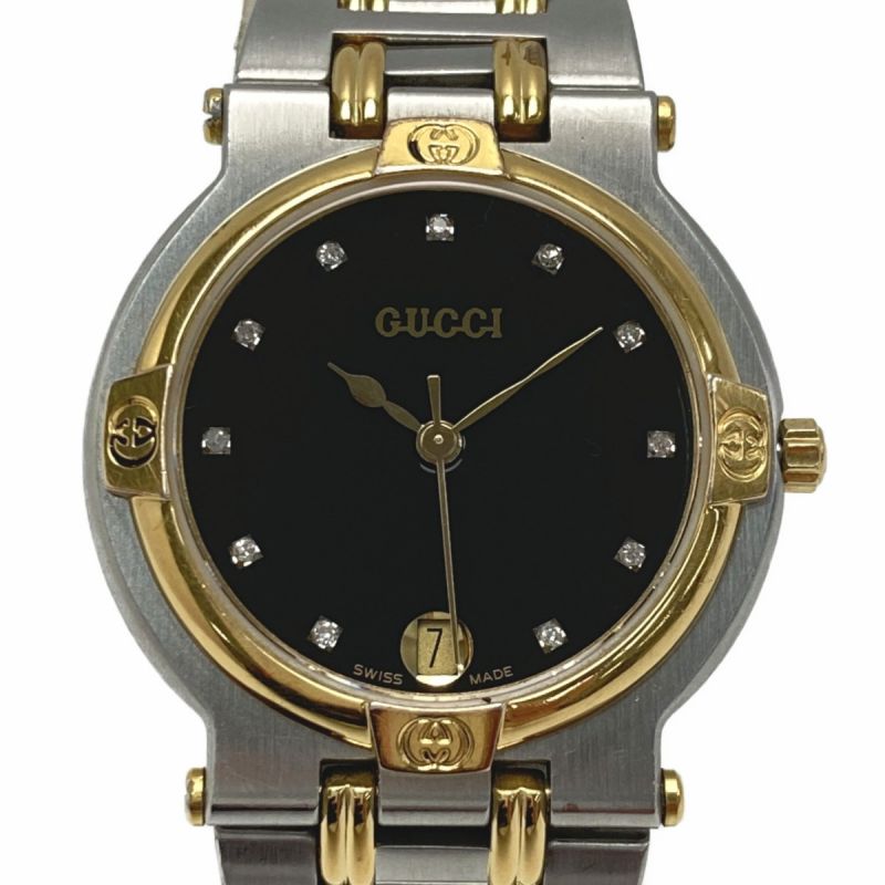 限定セールHOTグッチ GUCCI 腕時計 9000M 11Pダイヤモンド 稼働品 美品 時計