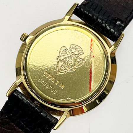 GUCCI グッチ シェリーライン文字盤 3000.2.M シェリー クォーツ レザー ゴールド 腕時計 メンズ Bランク