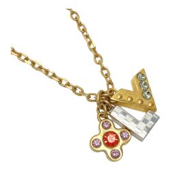 ☆☆ LOUIS VUITTON ルイヴィトン パンダンティフ ラブレターズ M75421 / LE1122 ゴールド×シルバー ネックレス ペンダント スワロフスキー Bランク