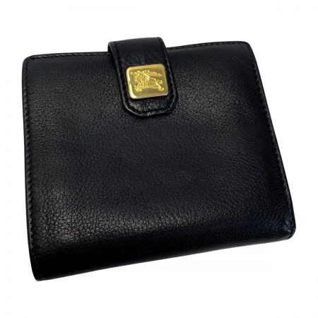  Burberrys バーバリーズ レザー GP金具 ブラック 2つ折り財布 コインポケット劣化