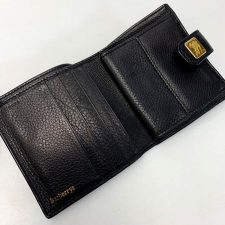  Burberrys バーバリーズ レザー GP金具 ブラック 2つ折り財布 コインポケット劣化